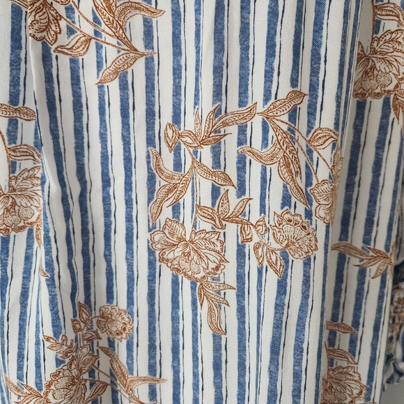 Maverick The Collection Off Shoulder Tunic Dress Ruffle Striped Floral Size S - Picture 8 of 13